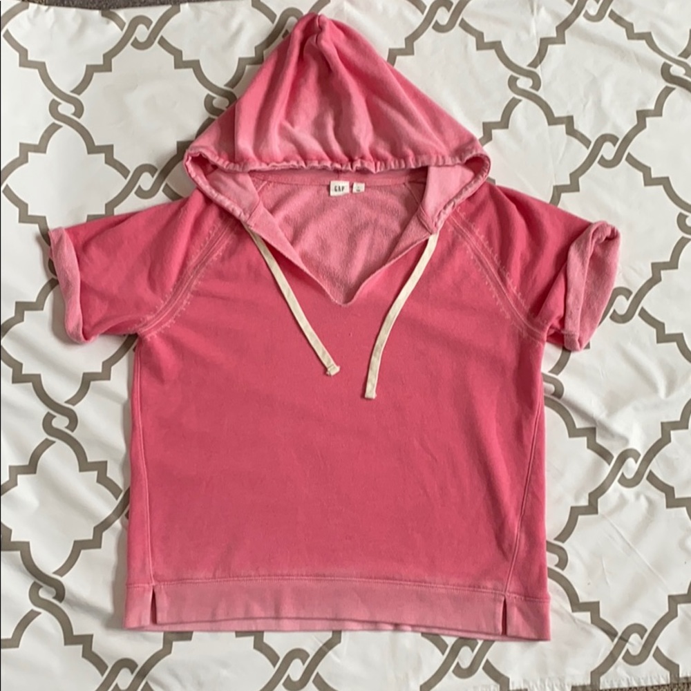 Gap short sleeve sweatshirt with hood